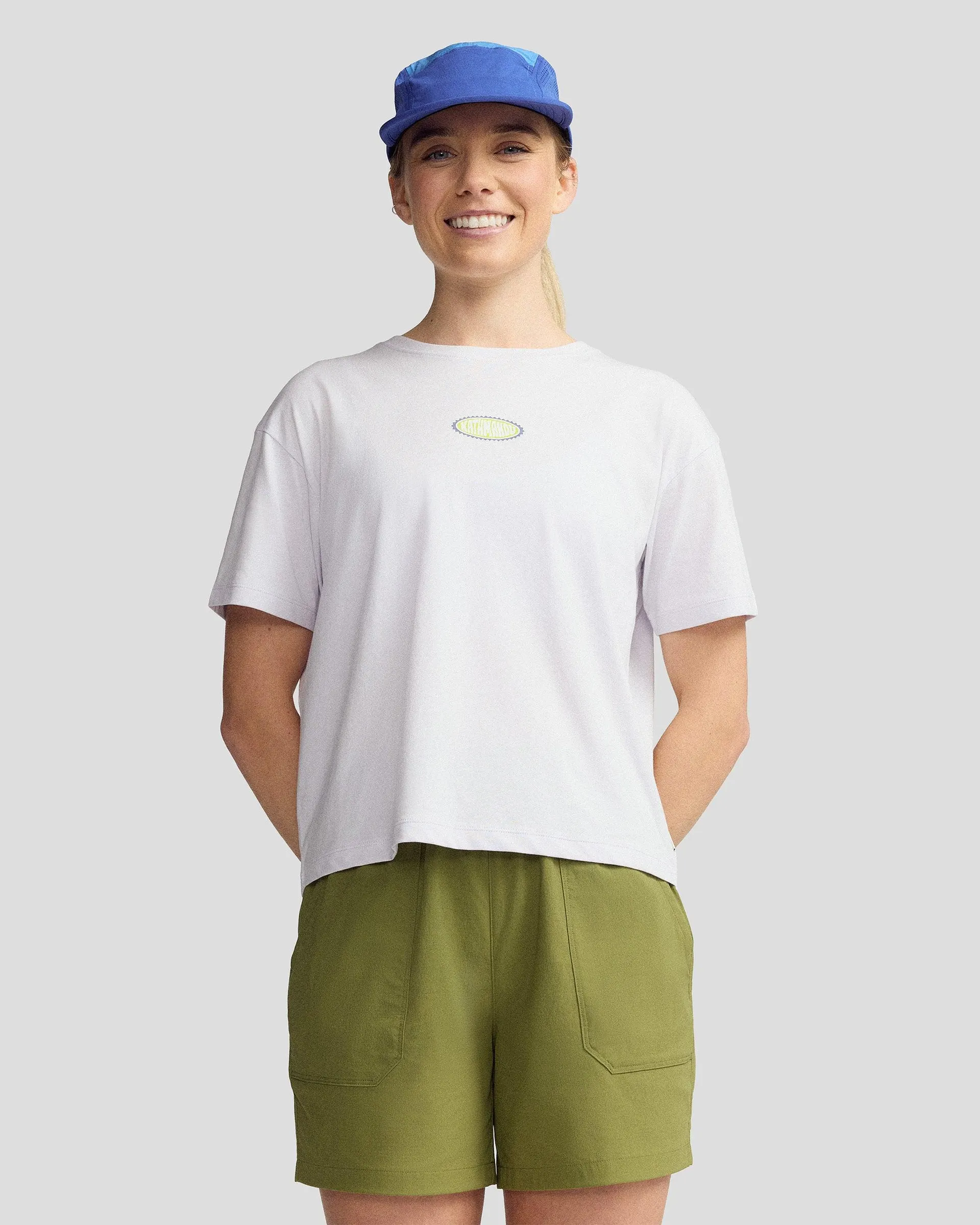 Women's Retro Badge Organic Cotton T-Shirt - Bright Lilac