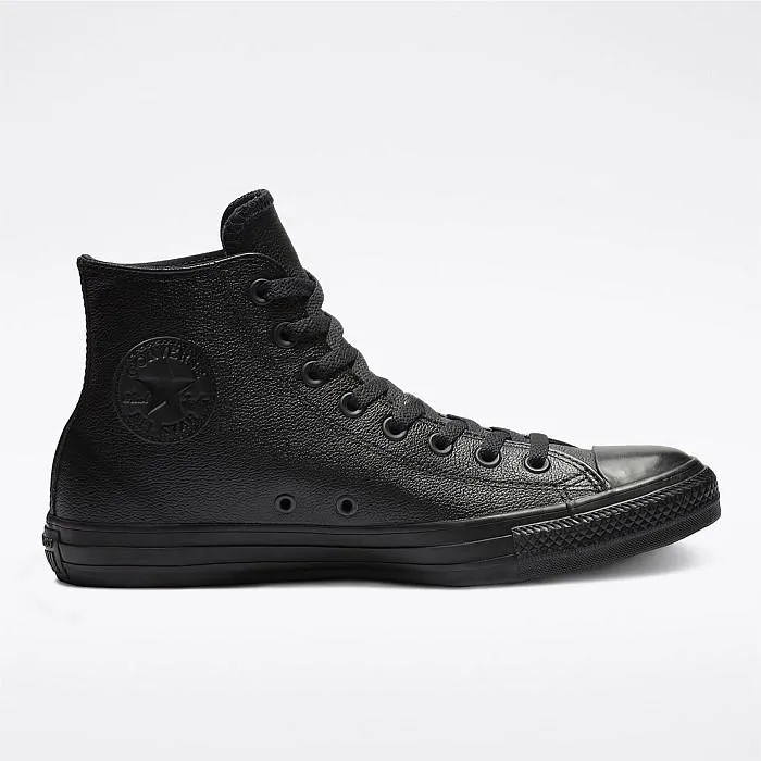 All Star Leather High Black Mono Unisex
