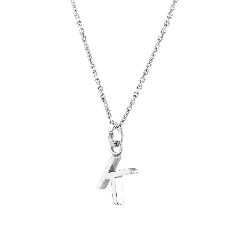 "K" Initial Pendant in Sterling Silver