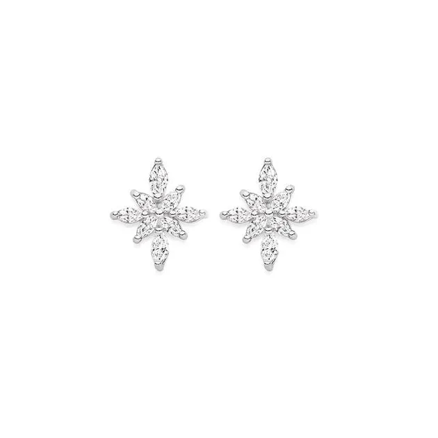 Silver 14mm Multi-Shape CZ Star Studs