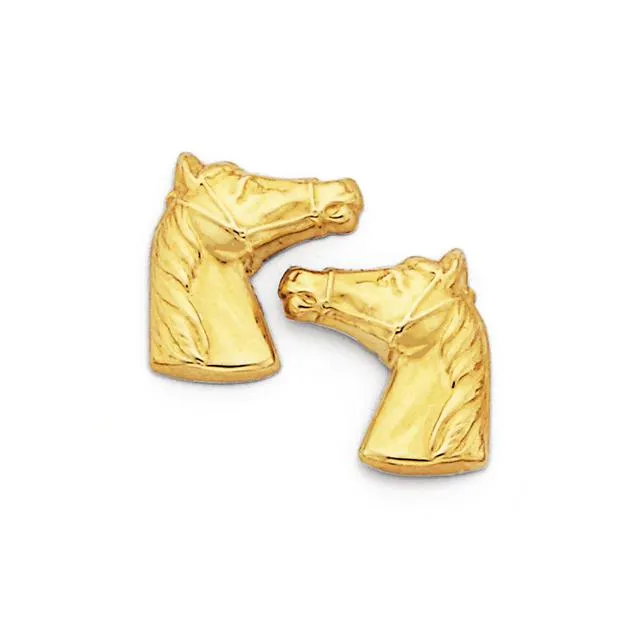 9ct, Horse Head Studs Earrings