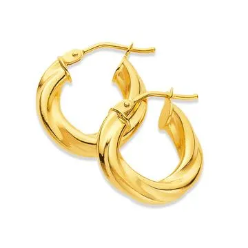 9ct, Ribbon Twist Hoops