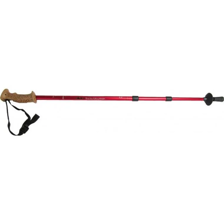 North Ridge Adjustable Hiking Pole Cork Ski Handle Red