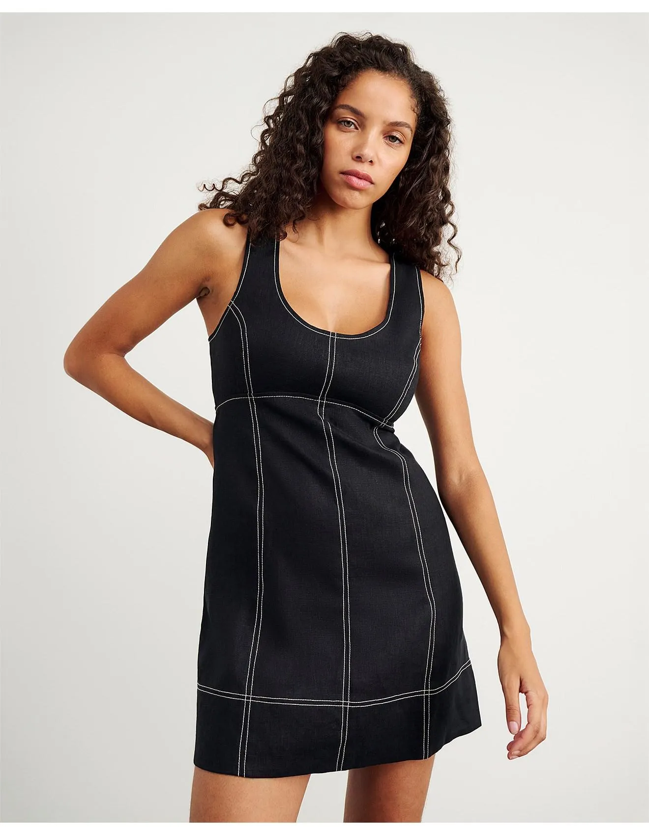 DAPHNE LINEN MINI DRESS