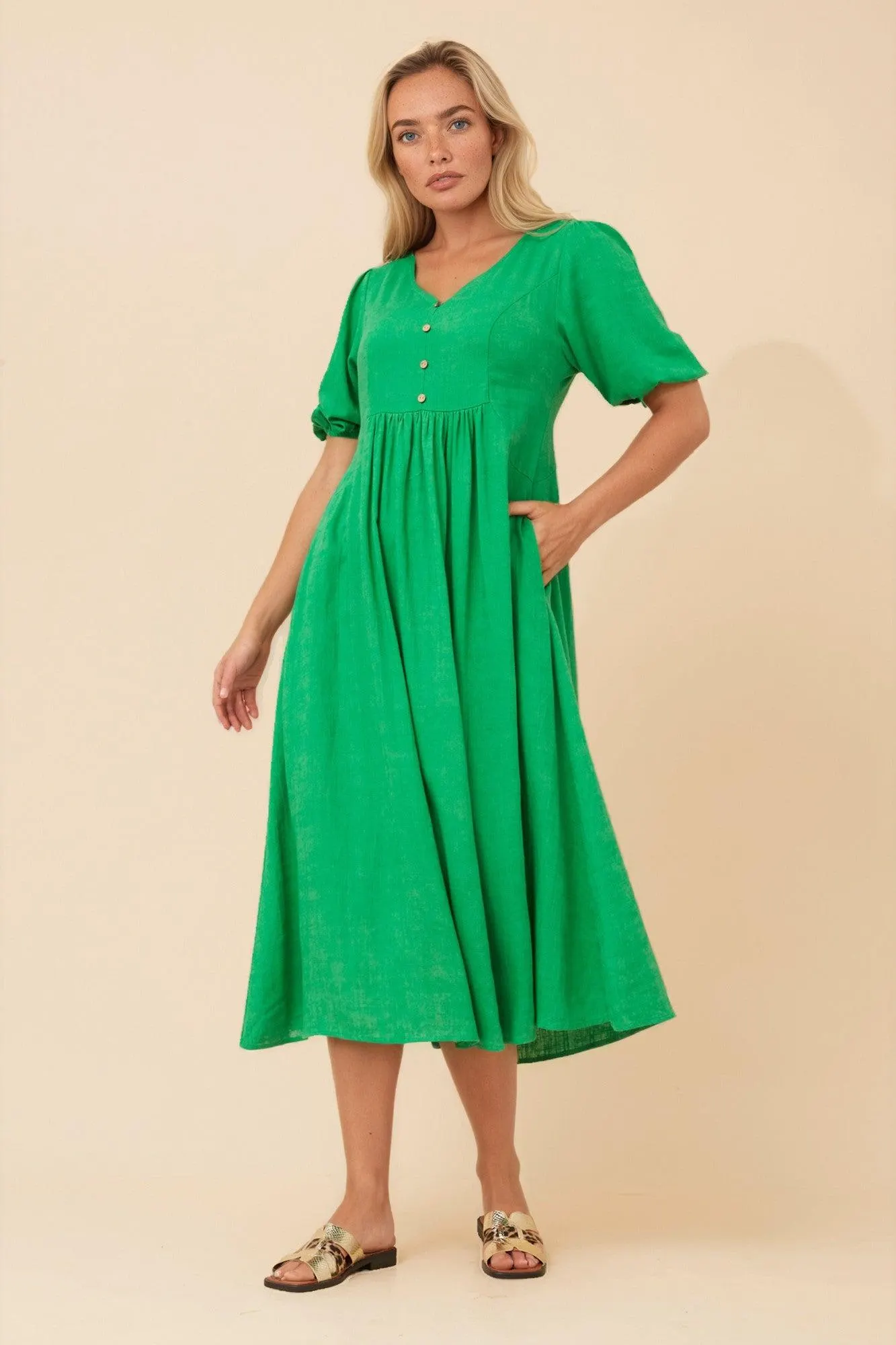 ORAZIA LINEN BLEND DRESS