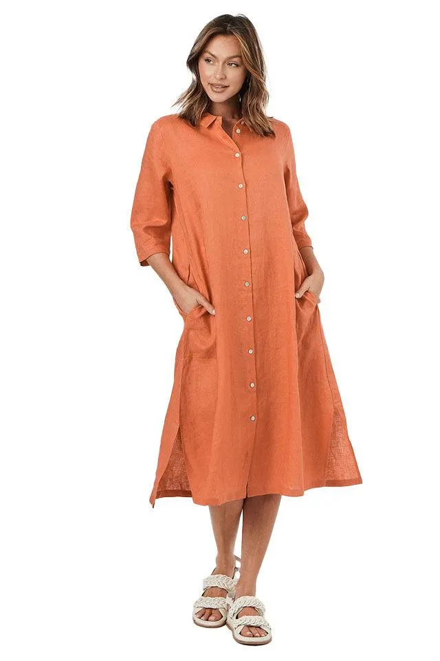 Long Button Through Dress