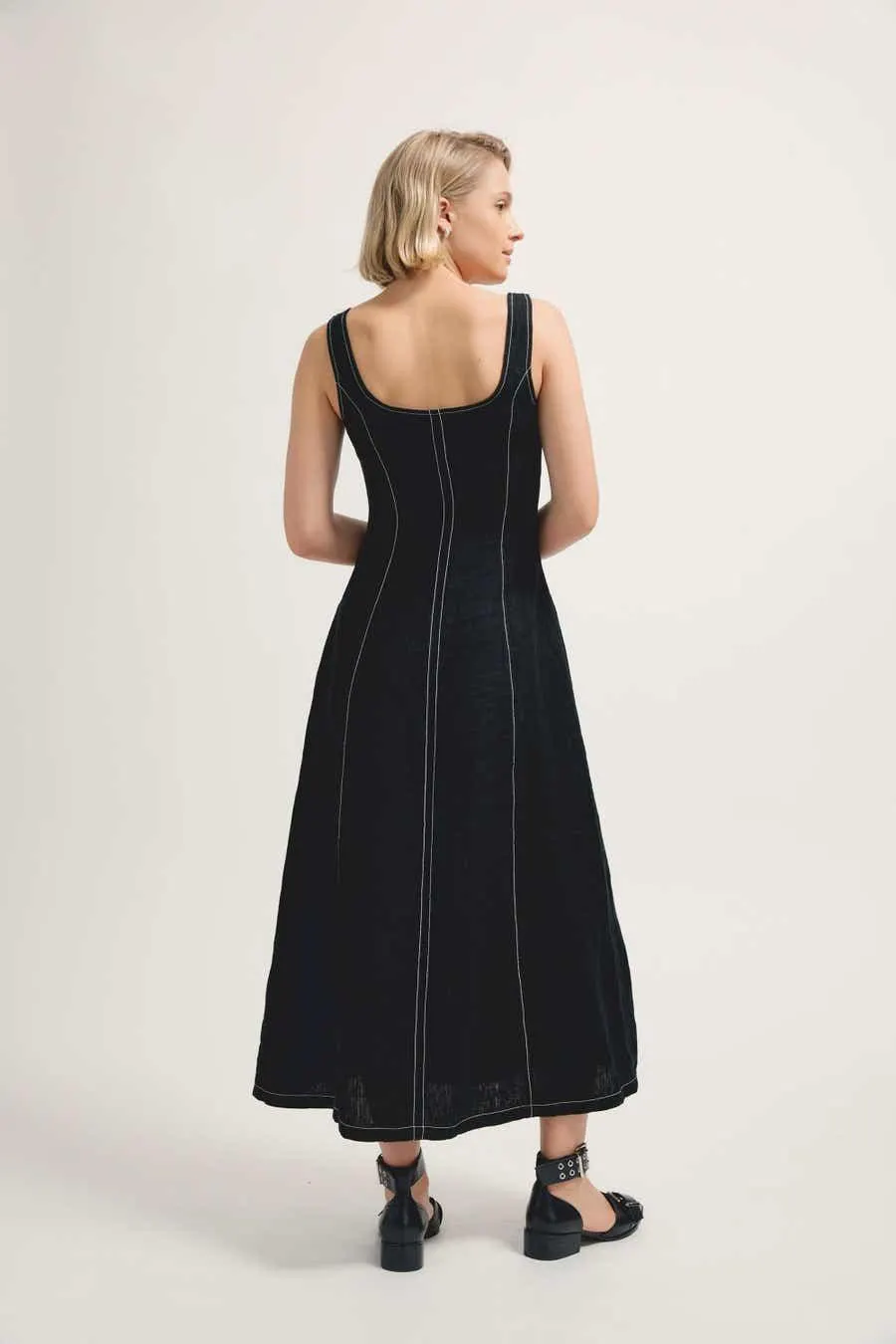 The Contrast Stitch Midi Dress