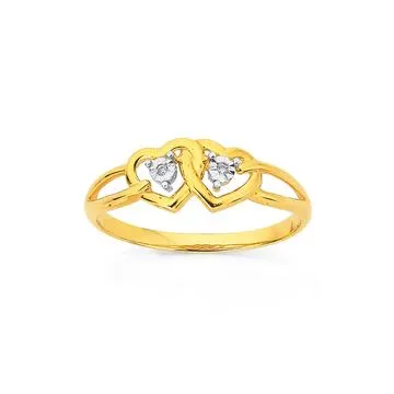 9ct, Diamond Miracle Plate Heart Ring