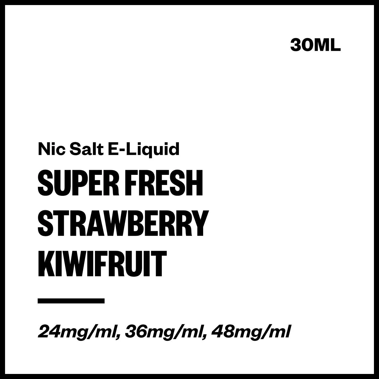 Super Fresh - Strawberry Kiwifruit (Nic Salt E-Liquid 30ml)