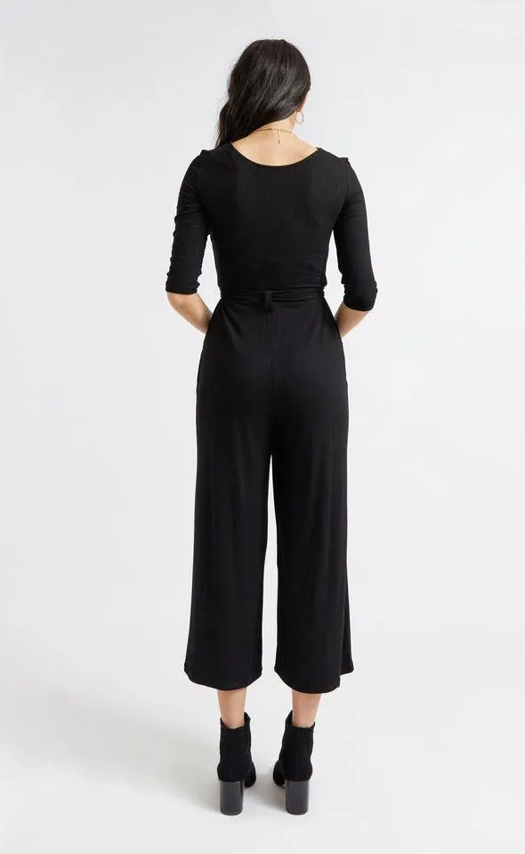 3/4 Sleeve Square Neck Jumpsuit
