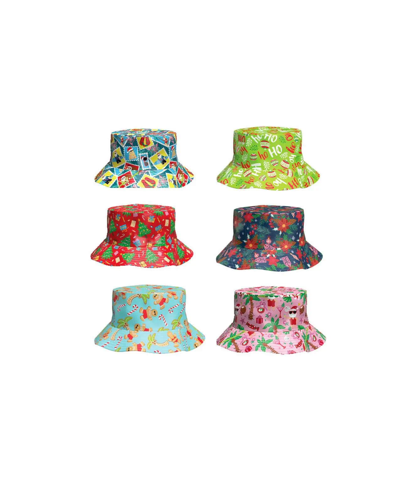 Christmas Design Print Bucket Hat Assorted
