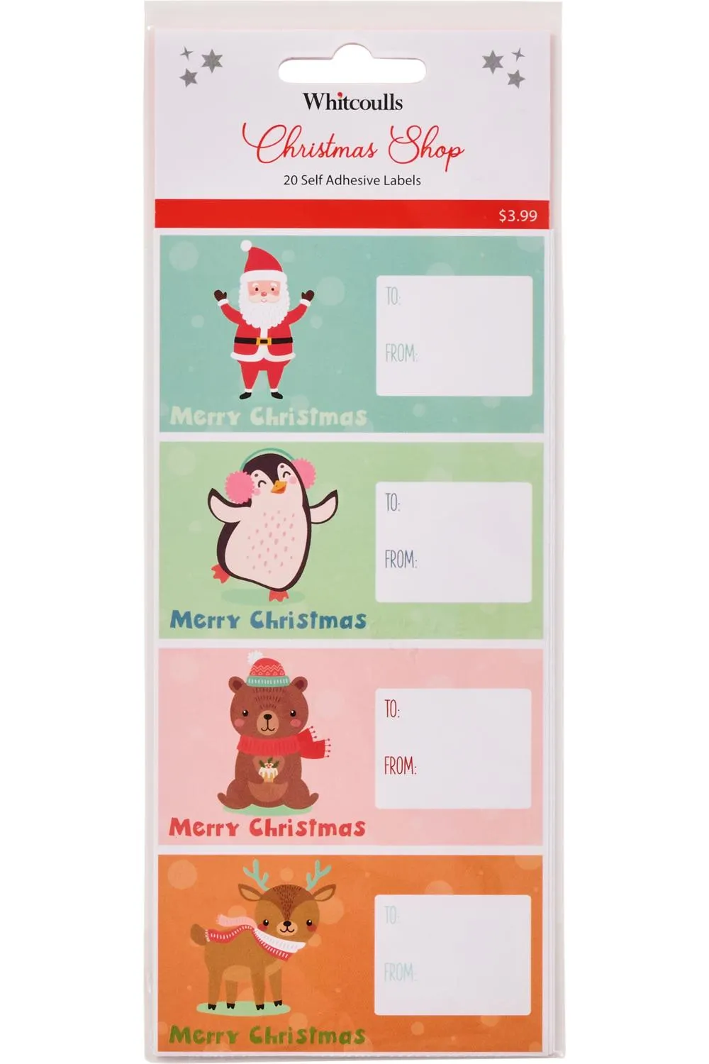 Whitcoulls Christmas Shop Gift Labels Kids Pastel Pack of 20