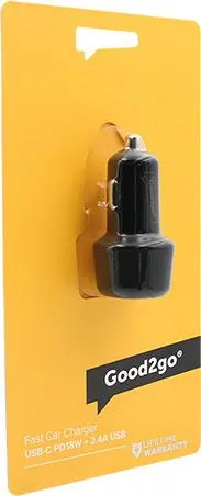 Car Charger USB-C PD18W + 2.4A USB