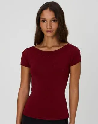 Backless Short Sleeve Top