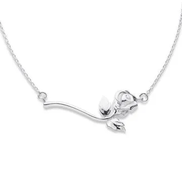 Sterling Silver Rose Necklet