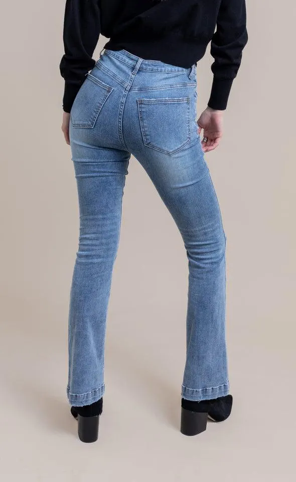 Mid Wash Flare Jeans