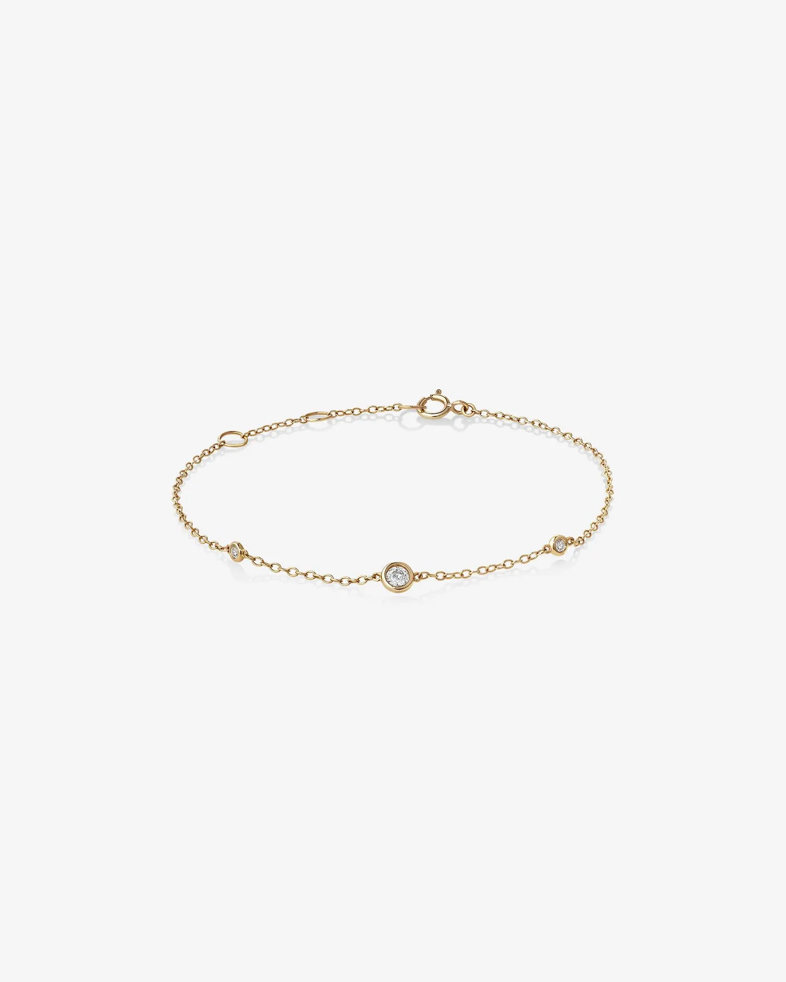 Station Bracelet with 0.10 Carat TW of Diamonds in 10kt Yellow Gold