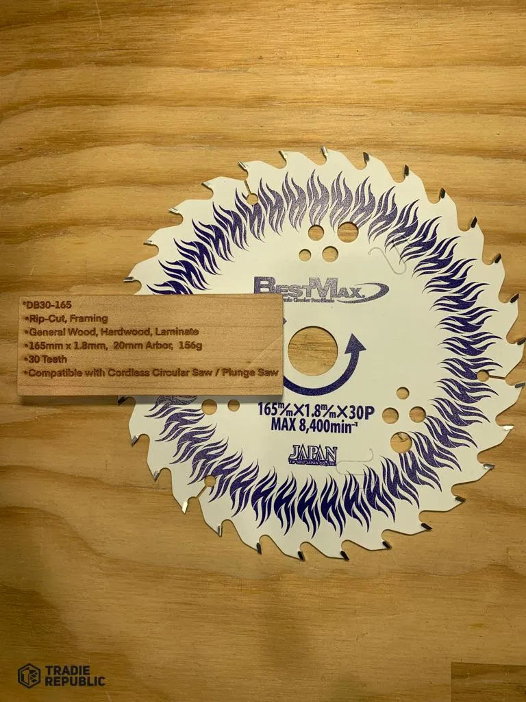 Chippie Chop Tip Saws Skilly Blade 165 x 1.8mm 30T Rip Cut Wood