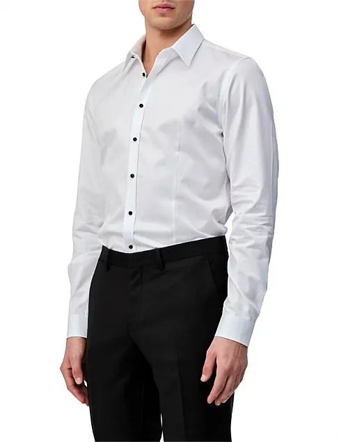 STUDDED TWILL EVENING SHIRT