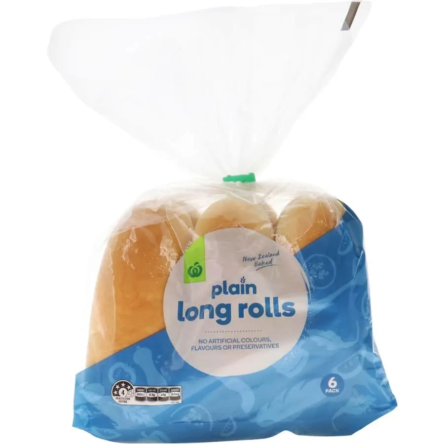 Woolworths Bread Rolls Long Plain