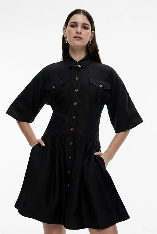 Balloon Sleeve Mini Dress