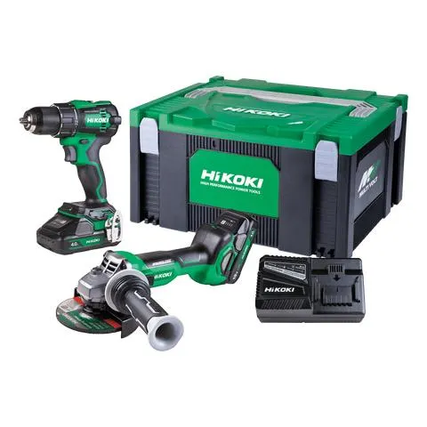 HiKOKI Cordless Impact Drill & Angle Grinder Brushless 18v Kit