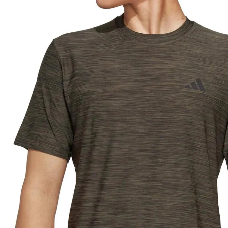 Adidas Mens Train Stretch Tee Olive Strata/Black/Black