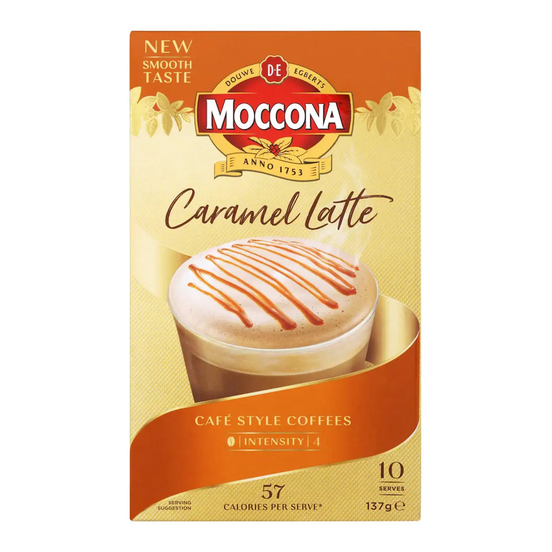 Moccona Cafe Style Caramel Latte 10pk