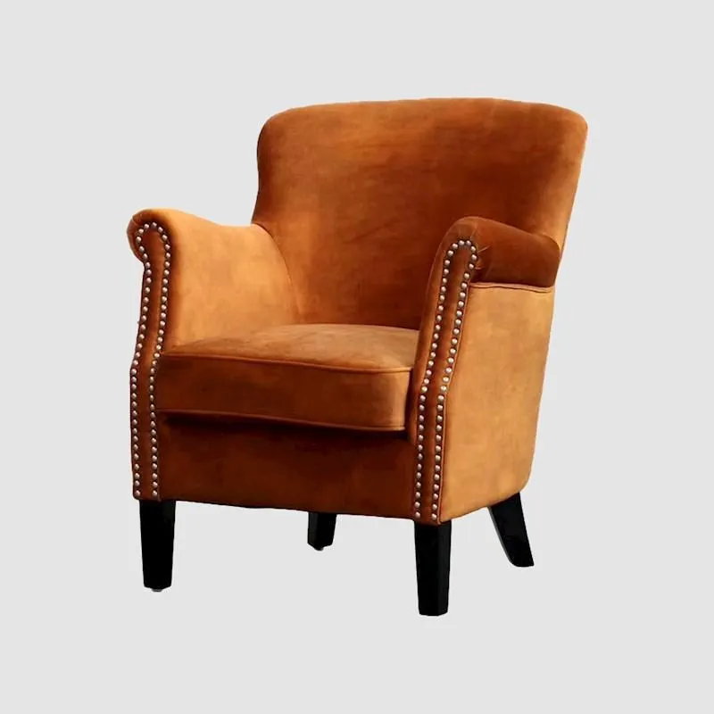Professor Velvet Lounge Chair Mustard