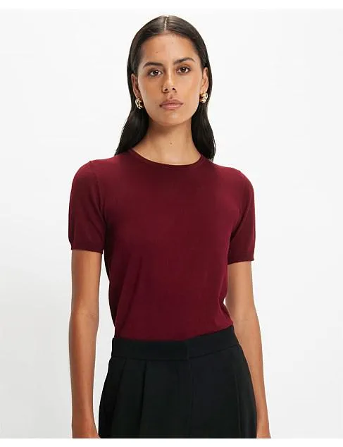 SHORT SLEEVE ROUND NECK KNIT