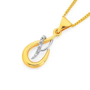 9ct Teardrop Diamond Pendant