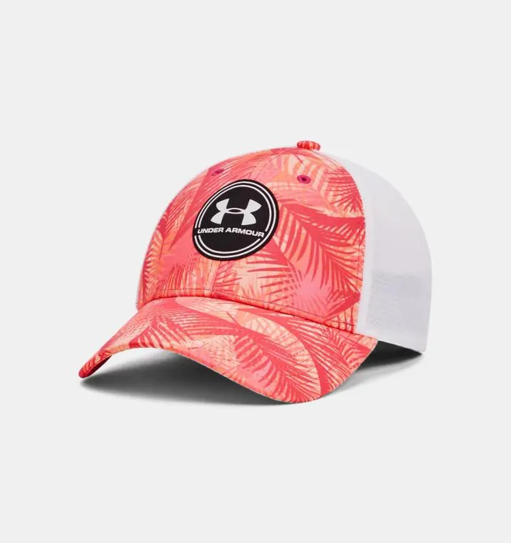Under Armour® Mens Iso-Chill Driver mesh Adjustable Cap Playful Peach/White
