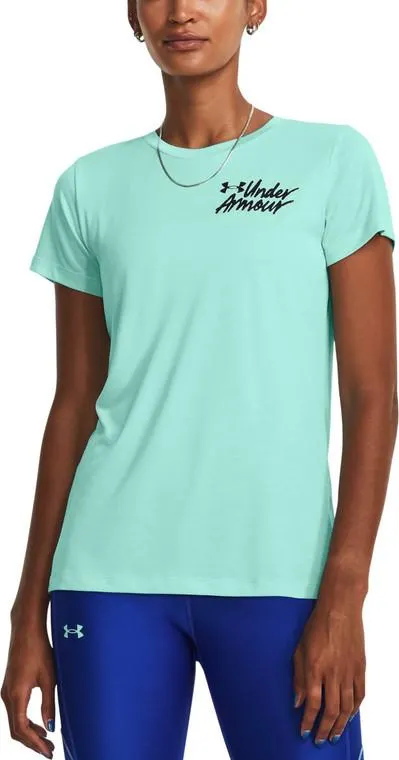 Under Armour® Womens Tech Twist Graphic Short Sleeve Tee Neo Turquoise/White/Black