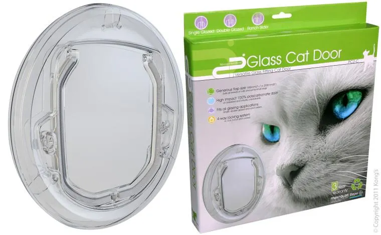 Pet-Corp Cat Door - Pc2-C Versatile Glass Fitting Clear