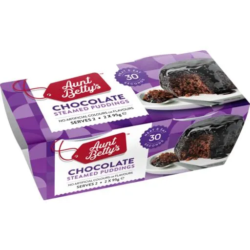 Aunt Betty's Steamed Pudding Chocolate 2 Pack