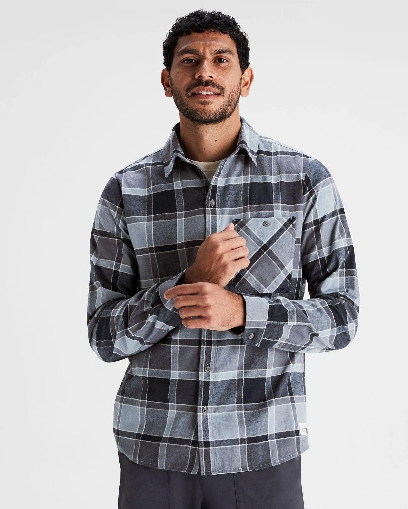 Men's Fyfe Flannel Shirt - Mid Navy Plaid