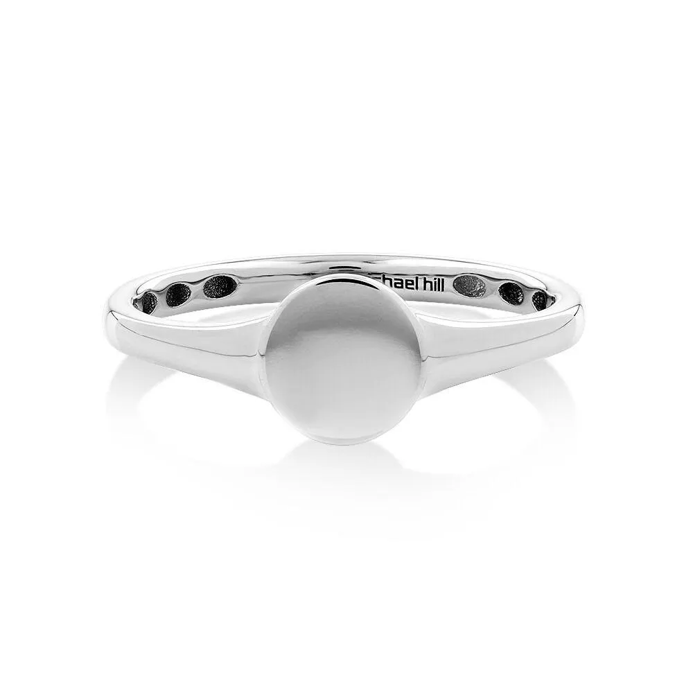Round Signet Ring in Sterling Silver