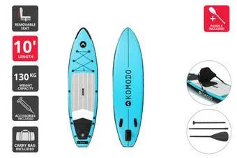 Komodo Inflatable Stand Up Paddle Board 10' + Accessories SUP