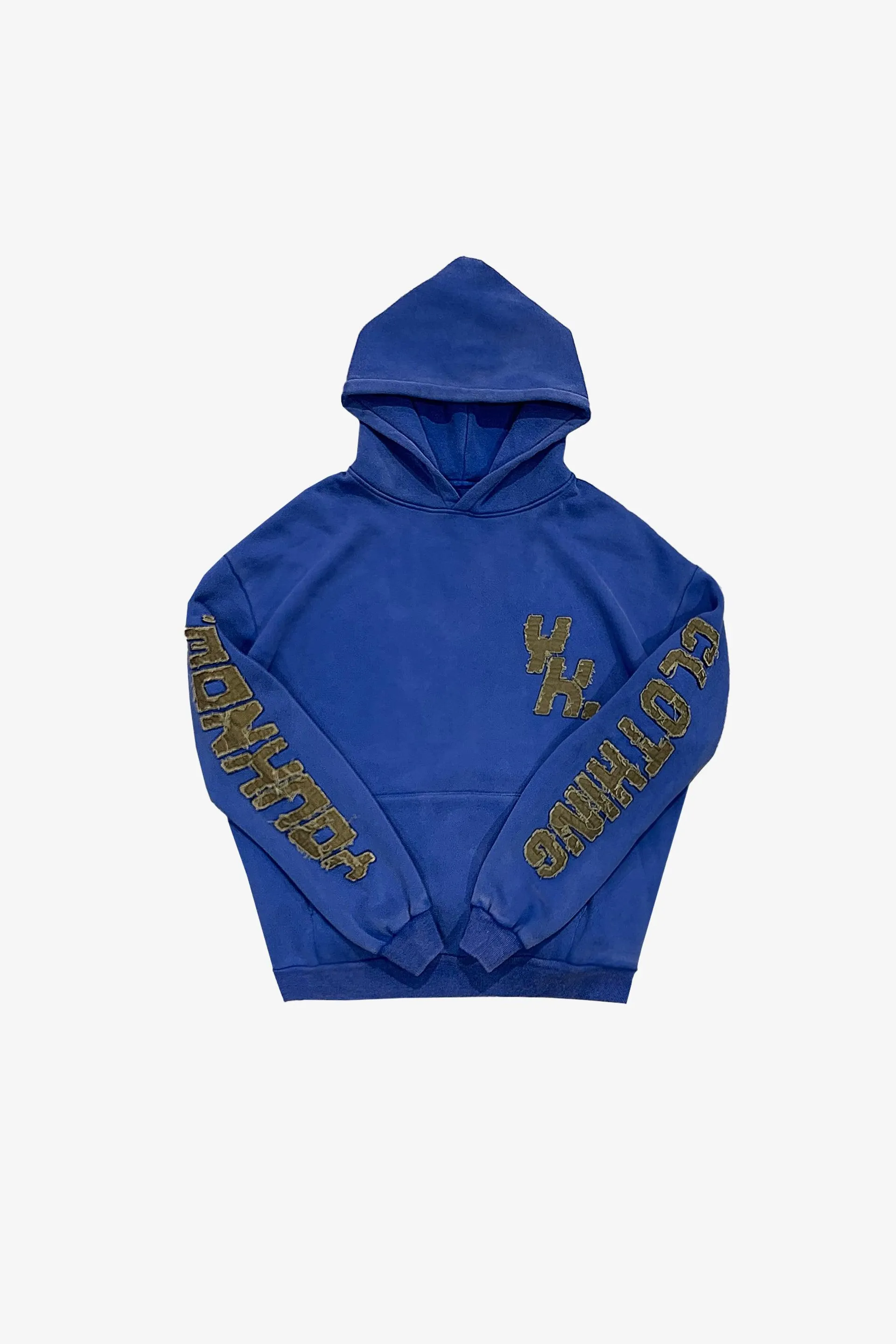 DISTRESSED HOODIE BLUE
