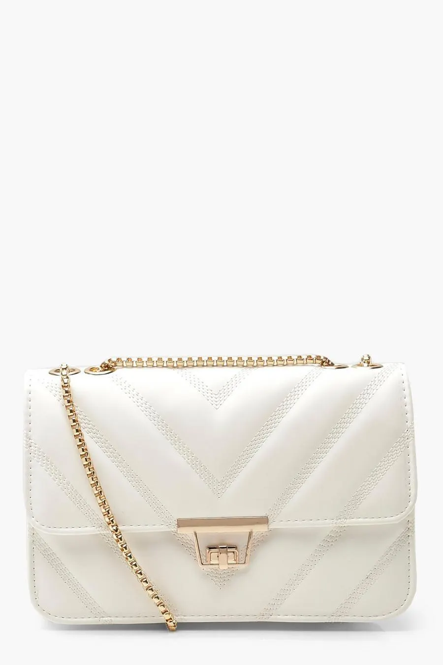 Quilted Faux Leather Crossbody Chain Bag