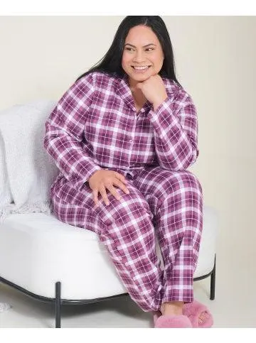 Women's Isobelle Flannel PJ Set in Mauve Check