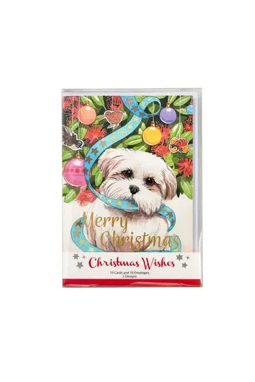 Christmas Wishes Boxed Cards Puppy & Kitten Pack of 10