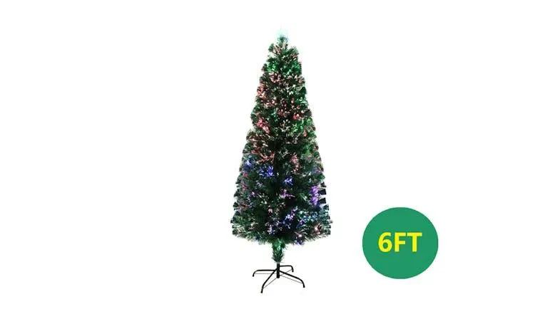 TSB Living Faux Christmas Tree with Star, Fiber Optic Lighting 180cm