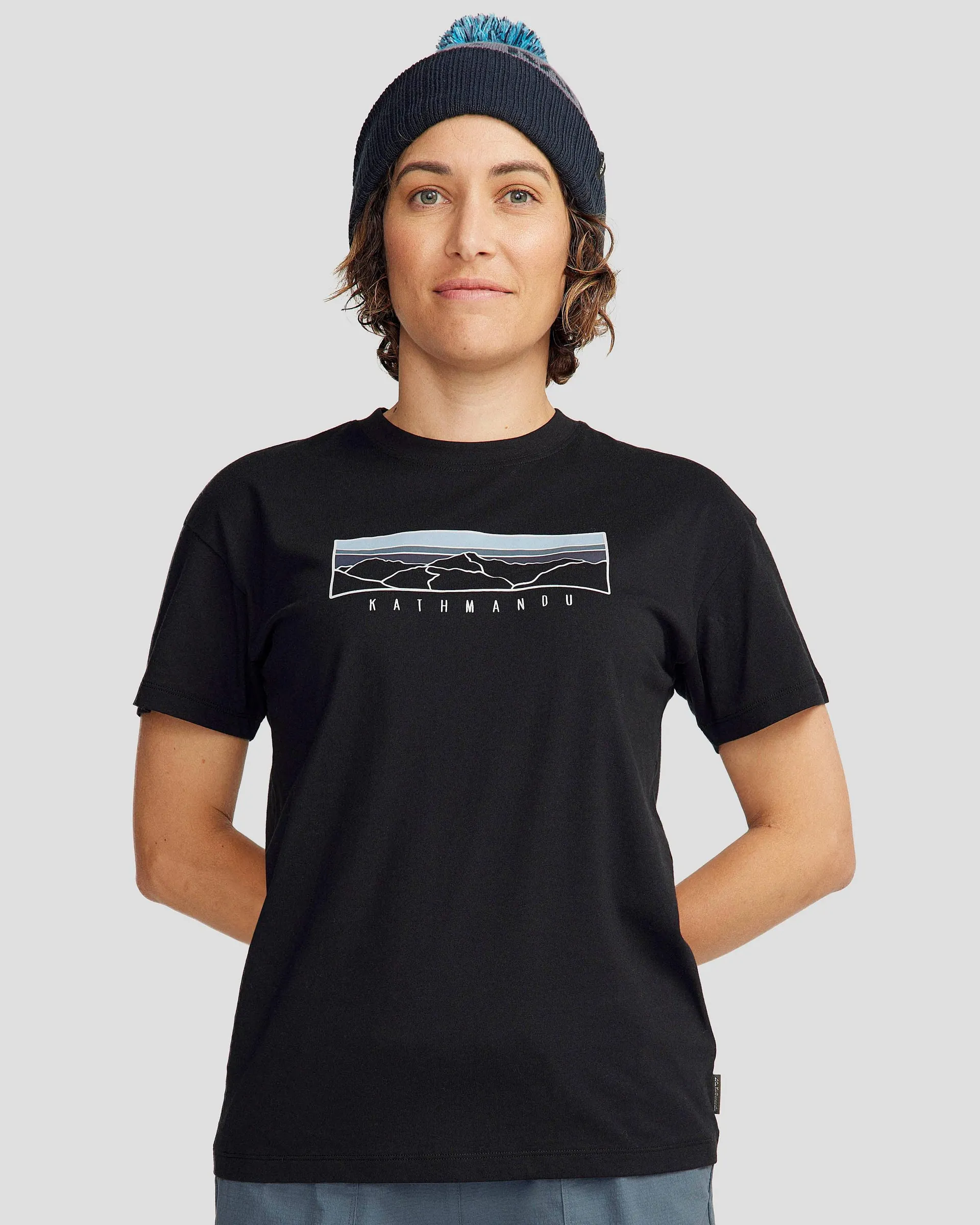 Women's Mountain Sunset Organic Cotton T-shirt - Black Stingray