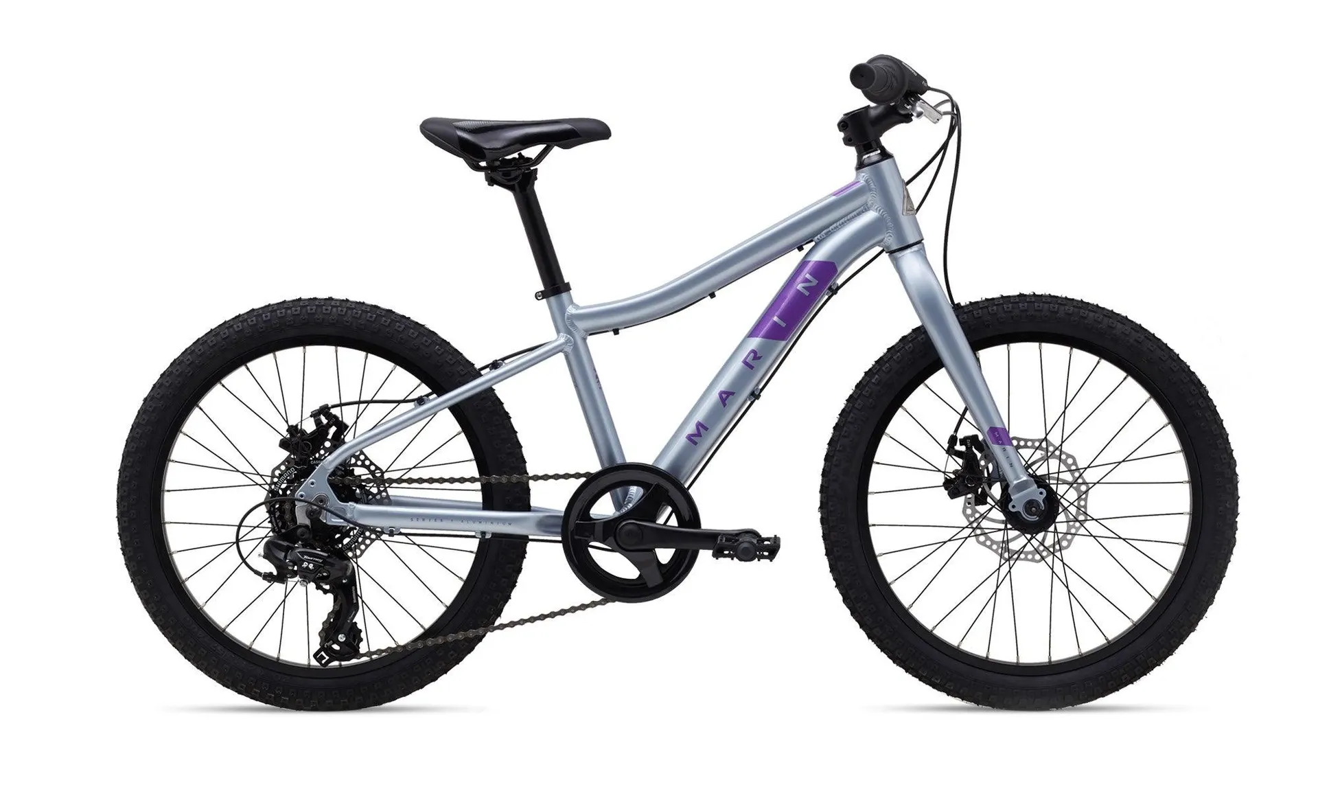 Marin Hidden Canyon 20" Kids Mountain Bike Gloss Silver/Purple