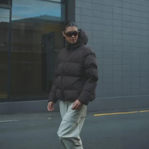 R&R Sport Kilburn Women's Down Puffer Jacket in Brown