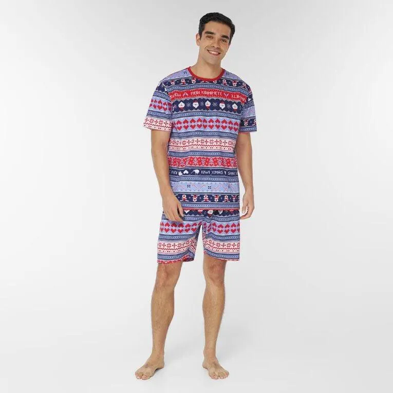 H&H Men's Family Christmas Tee and Shorts Pyjama Set
