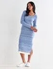Zest Knitted Spacedye Dress, Blue