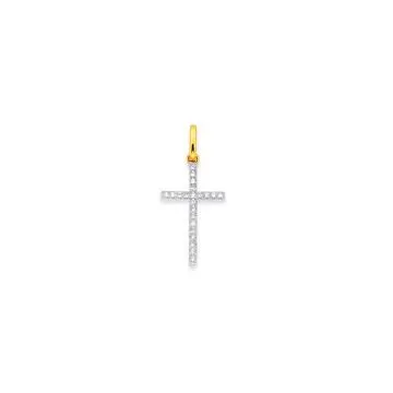 9ct Gold Diamond Cross Pendant