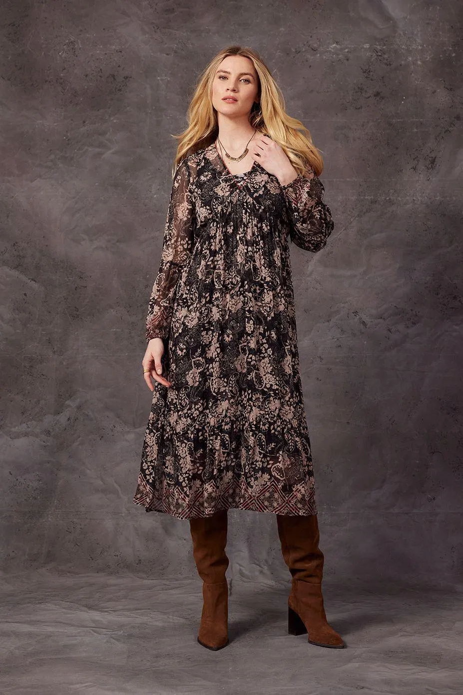 Bravery Midi Dress | Black Multi